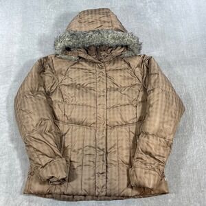 Columbia Women's Omni-Shield Large‎ Tan Puffer Coat with Faux Fur Hood
